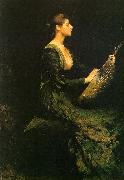 Thomas Wilmer Dewing Lady with a Lute china oil painting reproduction